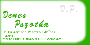 denes pszotka business card